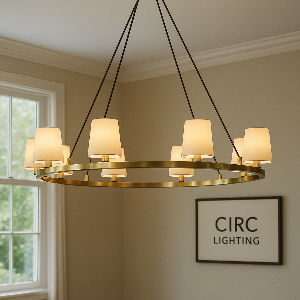 Pauillac Fabric Shade Round Chandelier 60"