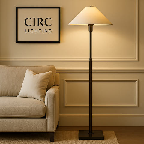 Utilitaire Linen Shade Floor Lamp
