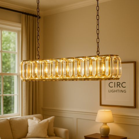 Harlow Crystal Rectangular Chandelier 54"