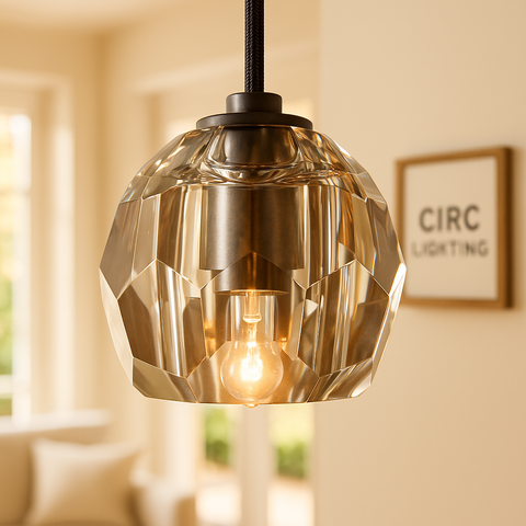 Boule De Cristal Smoke Glass Cord Pendant