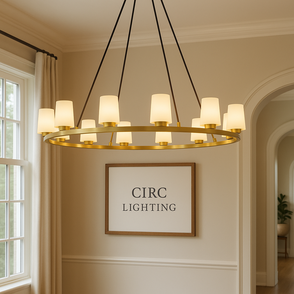 Pauillac Fabric Shade Round Chandelier 48"