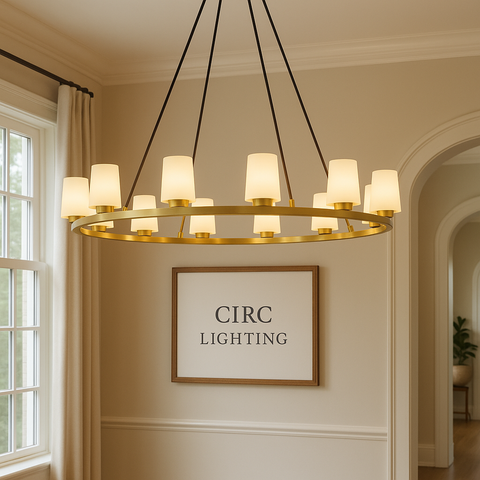 Pauillac Fabric Shade Round Chandelier 48"