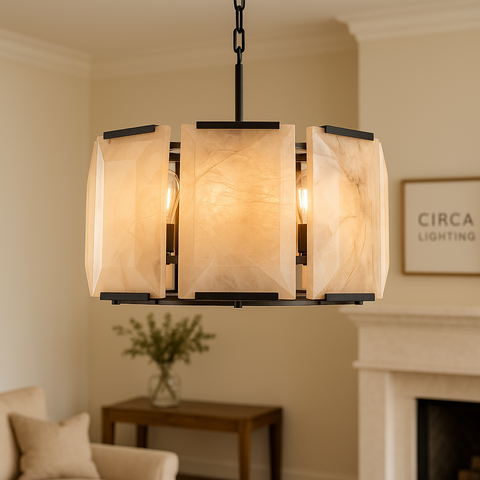 Harlow Calcite Round Chandelier 19"
