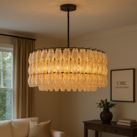 Chiara Clear Glass Round Chandelier 37"