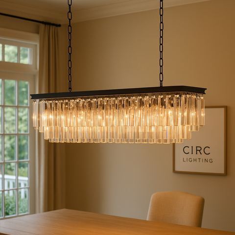 1920S Odeon Rectangular Chandelier 49"