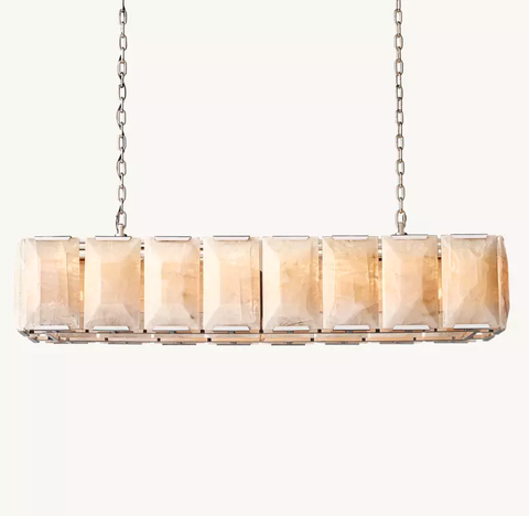 Harlow Calcite Rectangular Chandelier 54"