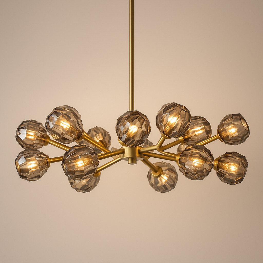 Boule De Cristal Smoke Glass Round Chandelier 36"