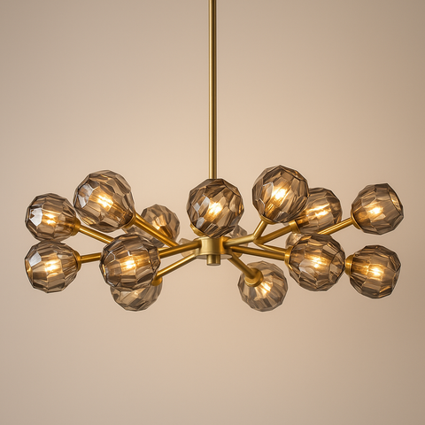 Boule De Cristal Smoke Glass Round Chandelier 36"