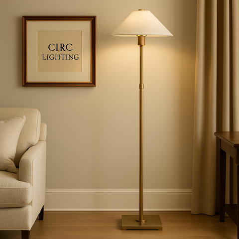 Utilitaire Linen Shade Floor Lamp