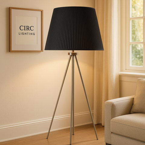 Reed Pleated Silk Shade Floor Lamp