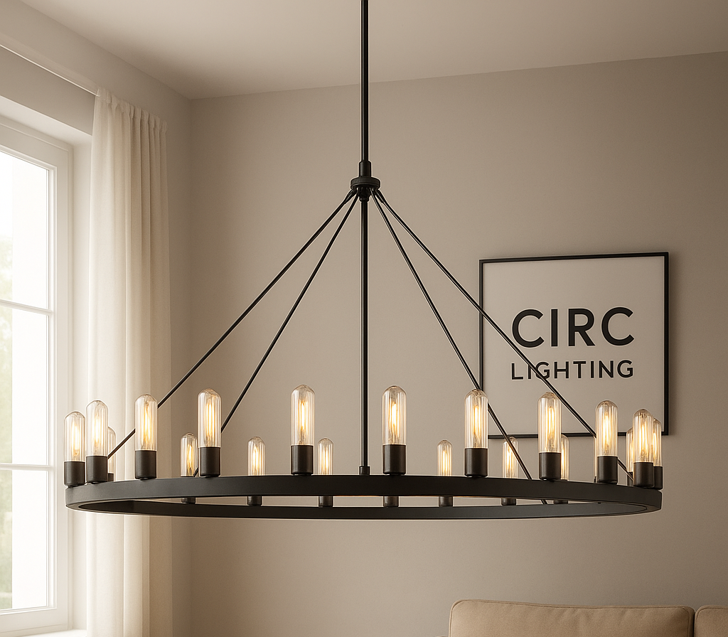 Camino Round Outdoor Chandelier 50"