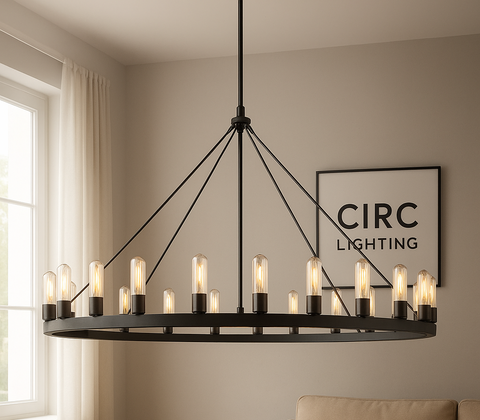 Camino Round Outdoor Chandelier 63"