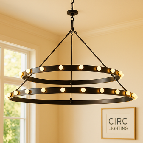 Vitoria Round Two Tiered Chandelier 60"