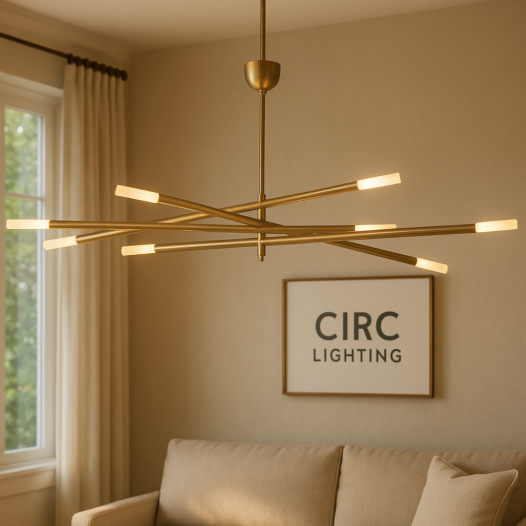 Rousseau 8-Light Mobile Etched Rod Chandelier