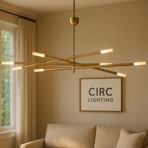 Rousseau 8-Light Mobile Etched Rod Chandelier