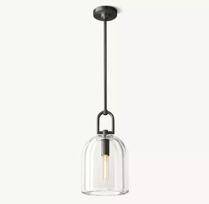 Botanist Cloche Pendant – Handcrafted Crystal Glass & Solid Brass Lighting