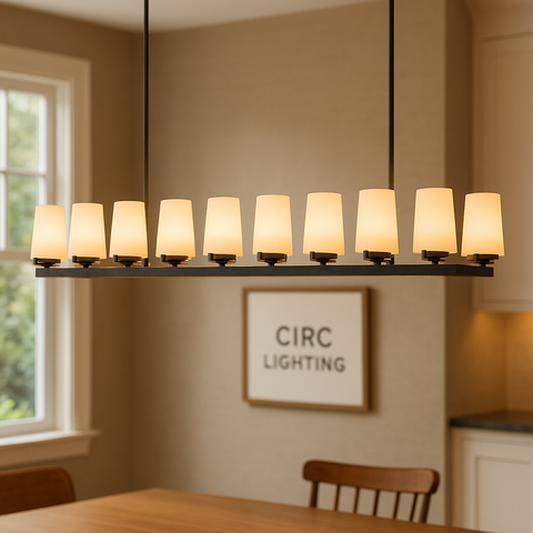 Pauillac Fabric Shade Linear Chandelier 60"