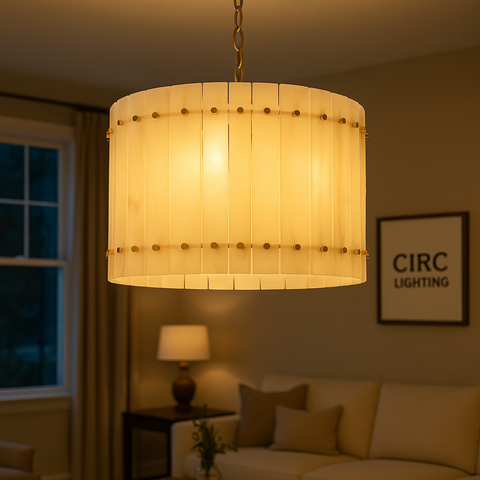 San Marco Alabaster Round Chandelier 22"