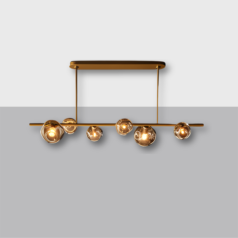 Bubble Linear Chandelier – Handblown Glass & Steel