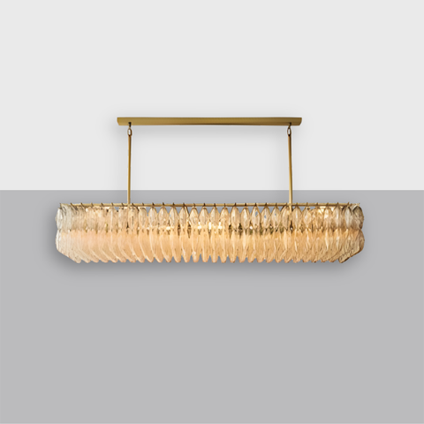 Chiara 74" Clear Glass Rectangular Chandelier | CIRC