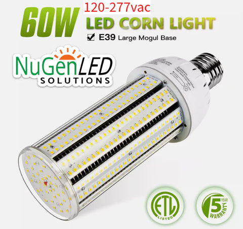 CIRC 60W9S LED CORN LIGHT 60W 5000K E39