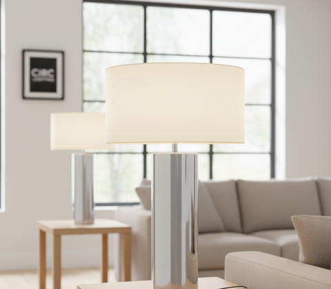 Sarezzo Metal Cylindrical Table Lamp