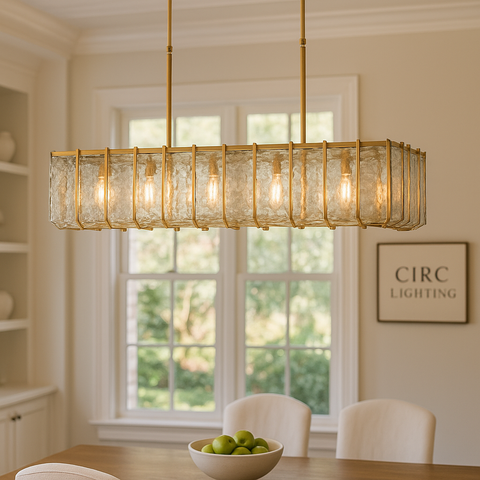 Lattice Smoke Glass Linear Chandelier 67"