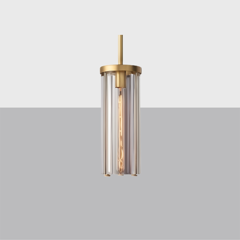 Savile Cylindrical Pendant – Brass & K9 Crystal