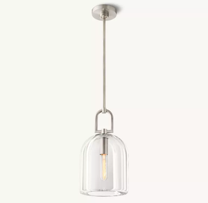 Botanist Cloche Pendant – Handcrafted Crystal Glass & Solid Brass Lighting