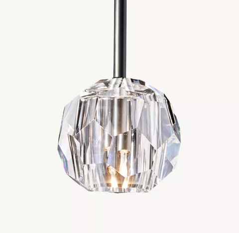 Boule De Cristal Clear Glass Rod Pendant - 20W