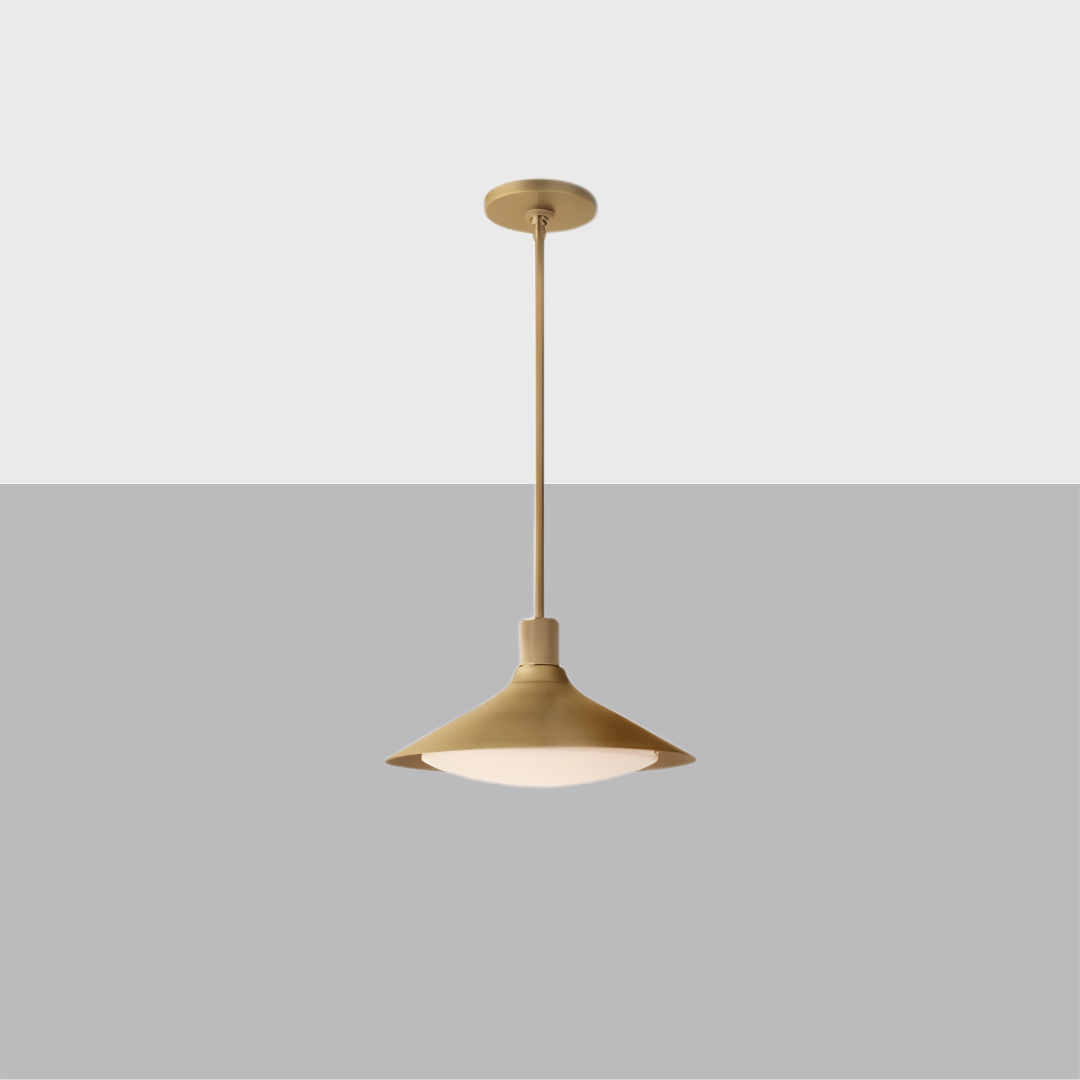 Knurled Hub Pendant – Brass & Milk Glass Lighting
