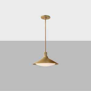 Knurled Hub Pendant – Brass & Milk Glass Lighting