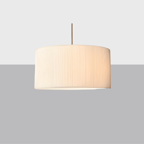 Reed Pleated Drum Pendant – Silk Shade Light