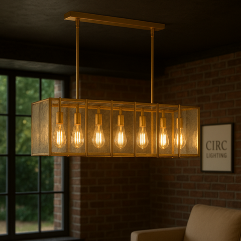 Lattice Smoke Glass Linear Chandelier 49"