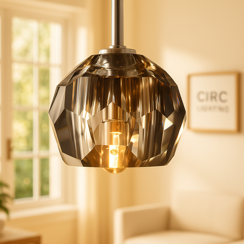 Boule De Cristal Smoke Glass Rod Pendant