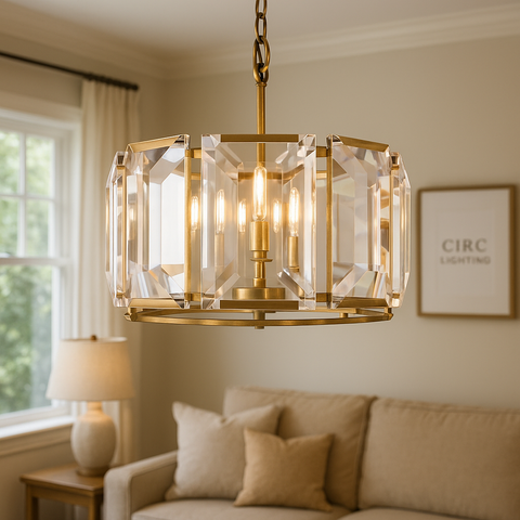 Harlow Crystal Round Chandelier 19"
