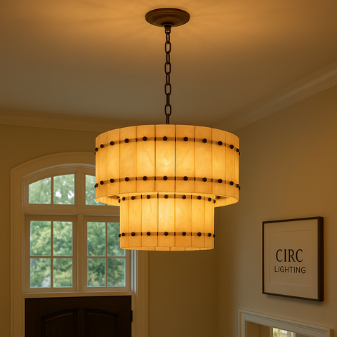San Marco Alabaster Round Tiered Chandelier 22"