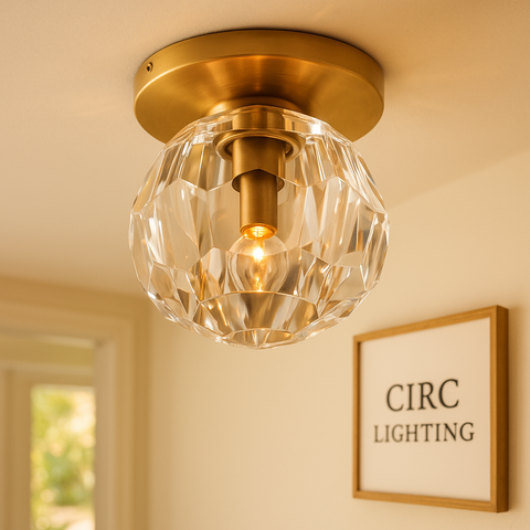 Boule De Cristal Clear Glass Petite Flushmount