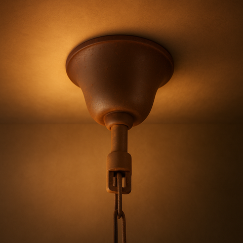 19th C. Rococo Iron & Crystal Round Chandelier 33"