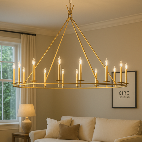 19th C. English Openwork Round Chandelier 50"