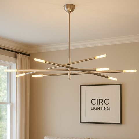 Rousseau 8-Light Mobile Etched Rod Chandelier