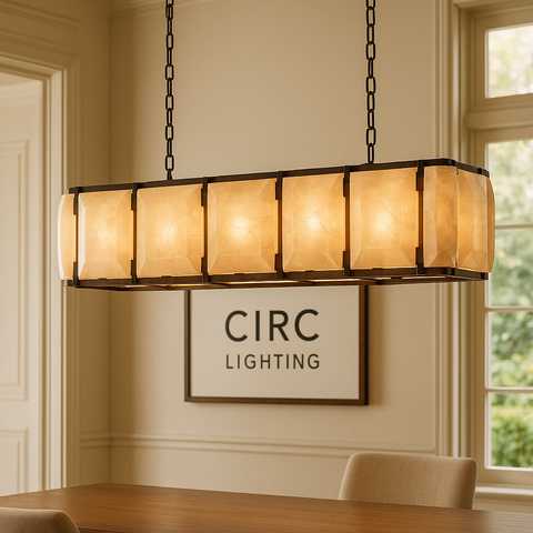 Harlow Calcite Rectangular Chandelier 42"