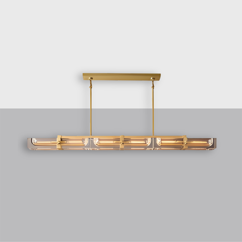 Savile 72" Brass & K9 Crystal Linear Chandelier | CIRC