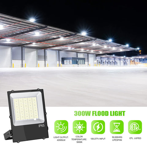 300W LED FLOOD LIGHT 5000K 100-277VAC