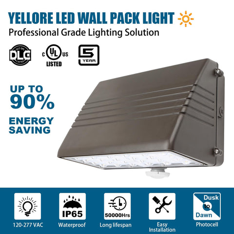 CIRC 28W-70W LED FULL CUT-OFF WALL PACK CCT TUNABLE 3/4/5K 120-277VAC WITH PHOTOCELL