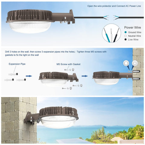CIRC 100W LED Barn Light | 5000K Daylight White | Photocell Dusk-to-Dawn | Heavy-Duty Farmhouse & Warehouse Lighting