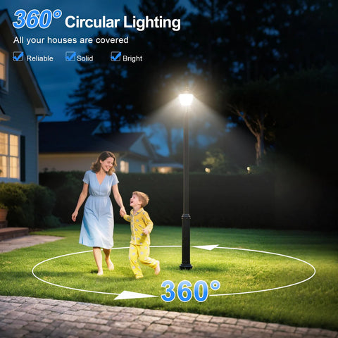 CIRC 48W-80W LED Post Area Light 80W/60W/48W CCT Tunable 3K/4K/5K with Built-In Photocell