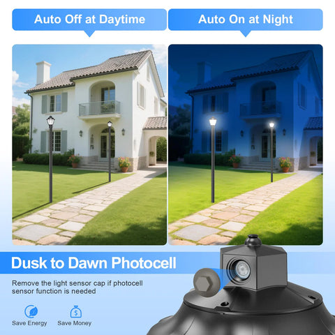 CIRC 48W-80W LED Post Area Light 80W/60W/48W CCT Tunable 3K/4K/5K with Built-In Photocell