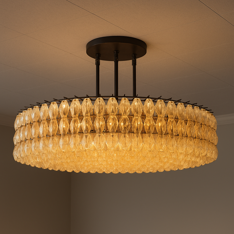 Chiara Clear Glass Round Chandelier 62"
