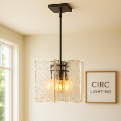 Lattice Clear Glass Pendant